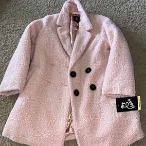 Girls teddy bear pink peacoat xs